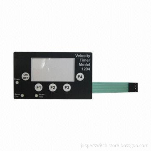 Membrane panel with flat cable and transparent window